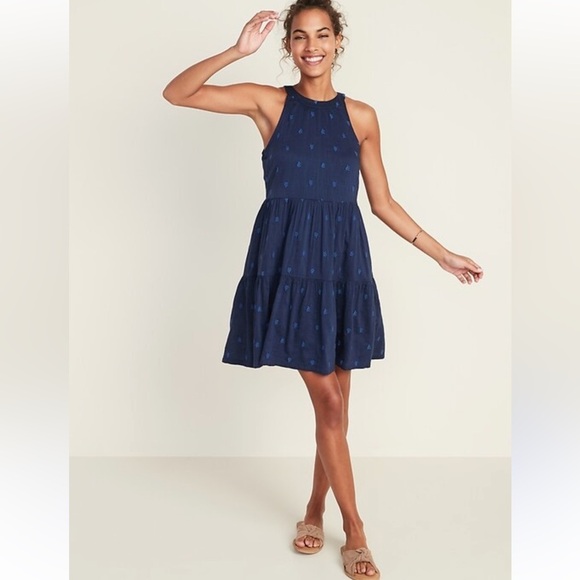 Old Navy Dresses & Skirts - Old Navy Votton Blue Sleeveless Embroidered Dress. Size Xs